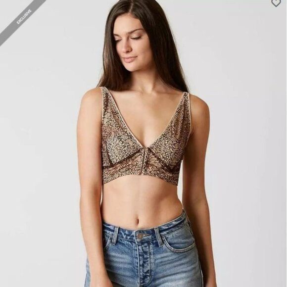 BKE Boutique Lace Bralette Tan Brown Small western - Picture 8 of 8